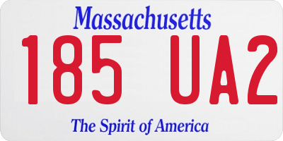 MA license plate 185UA2