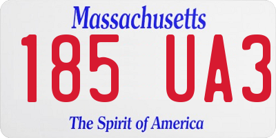 MA license plate 185UA3