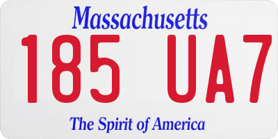 MA license plate 185UA7