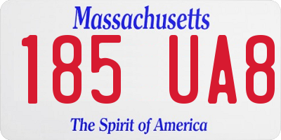 MA license plate 185UA8