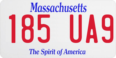 MA license plate 185UA9