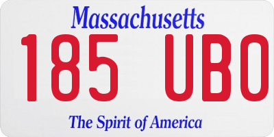 MA license plate 185UB0