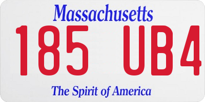 MA license plate 185UB4