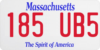 MA license plate 185UB5
