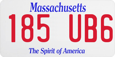 MA license plate 185UB6