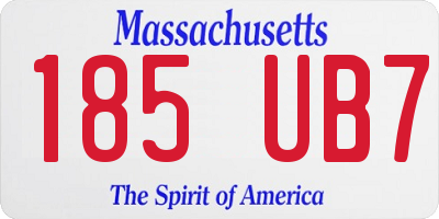 MA license plate 185UB7