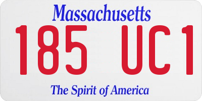 MA license plate 185UC1