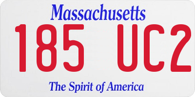 MA license plate 185UC2