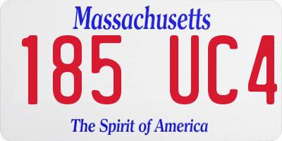 MA license plate 185UC4