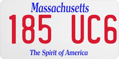 MA license plate 185UC6