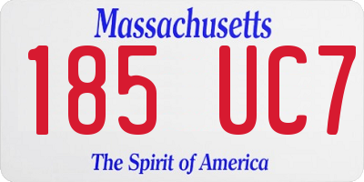 MA license plate 185UC7