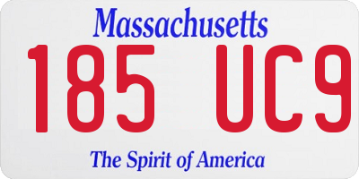 MA license plate 185UC9
