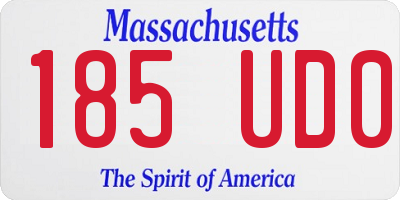MA license plate 185UD0