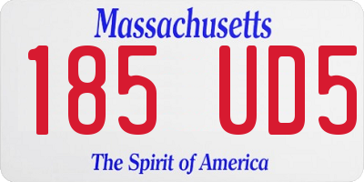 MA license plate 185UD5