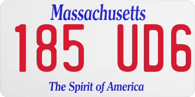 MA license plate 185UD6