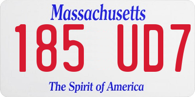 MA license plate 185UD7