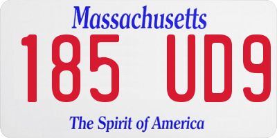 MA license plate 185UD9