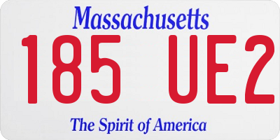 MA license plate 185UE2