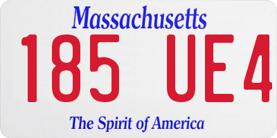 MA license plate 185UE4