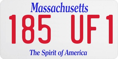 MA license plate 185UF1