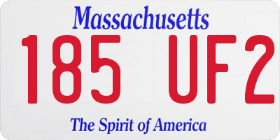 MA license plate 185UF2