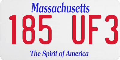 MA license plate 185UF3