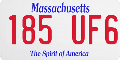 MA license plate 185UF6