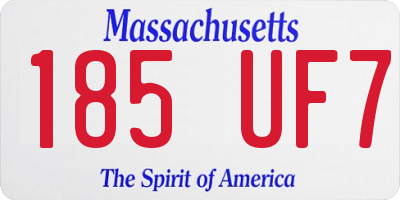 MA license plate 185UF7