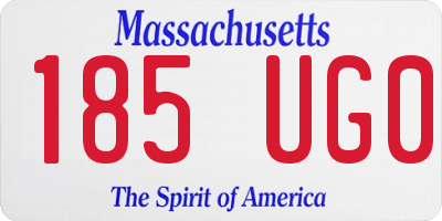 MA license plate 185UG0