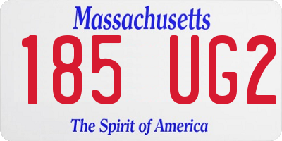 MA license plate 185UG2