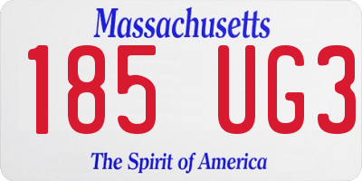 MA license plate 185UG3