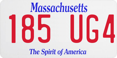 MA license plate 185UG4