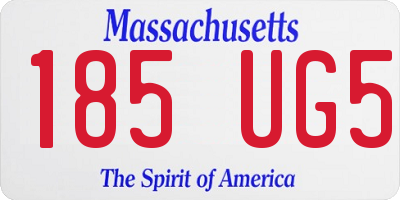 MA license plate 185UG5