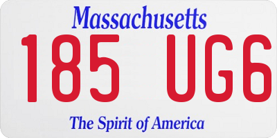 MA license plate 185UG6
