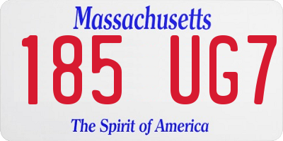 MA license plate 185UG7