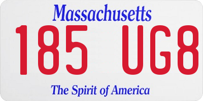 MA license plate 185UG8
