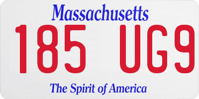 MA license plate 185UG9