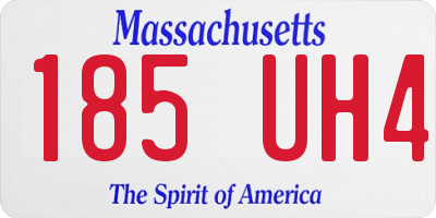 MA license plate 185UH4