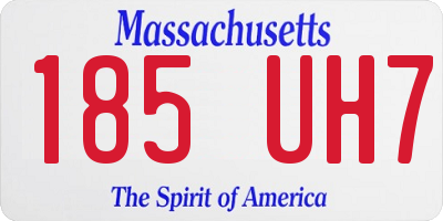 MA license plate 185UH7