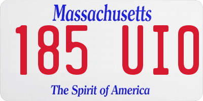 MA license plate 185UI0