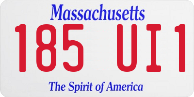 MA license plate 185UI1