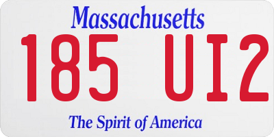 MA license plate 185UI2