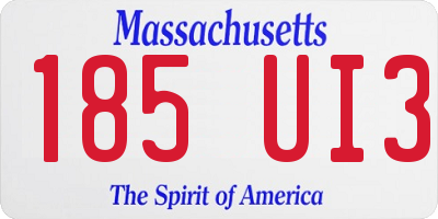 MA license plate 185UI3