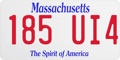 MA license plate 185UI4