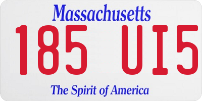 MA license plate 185UI5