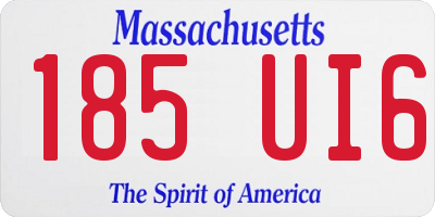 MA license plate 185UI6