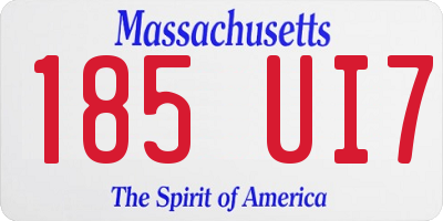 MA license plate 185UI7