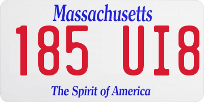 MA license plate 185UI8