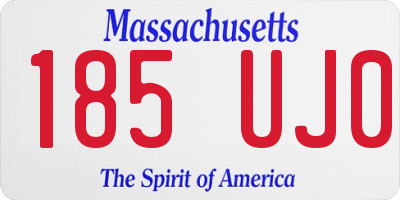 MA license plate 185UJ0