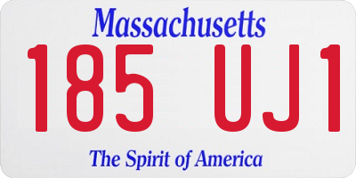MA license plate 185UJ1